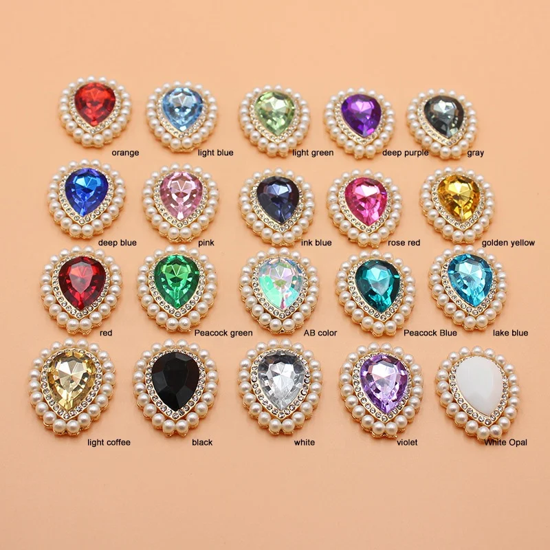 23*29 mm Water drop pearl flower plate alloy accessories For Jewelry Making