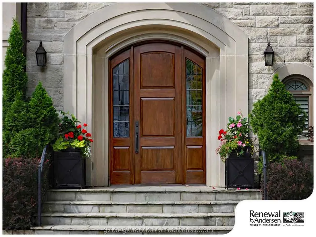 classical Wooden arch main door design exterior teak wood hard doors  for Churches