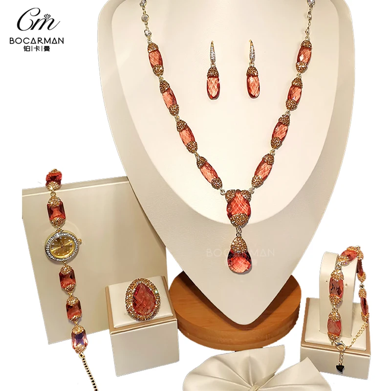 Turkish Jewelry Exotic Style Jewelry Colorful Stone Sultan Stone 5 pieces fashion exquisite custom jewelry set