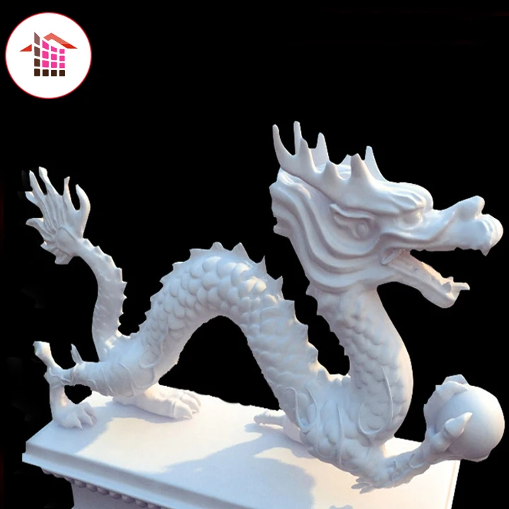 Hand Carved marble animal chinese dragon statue for sale