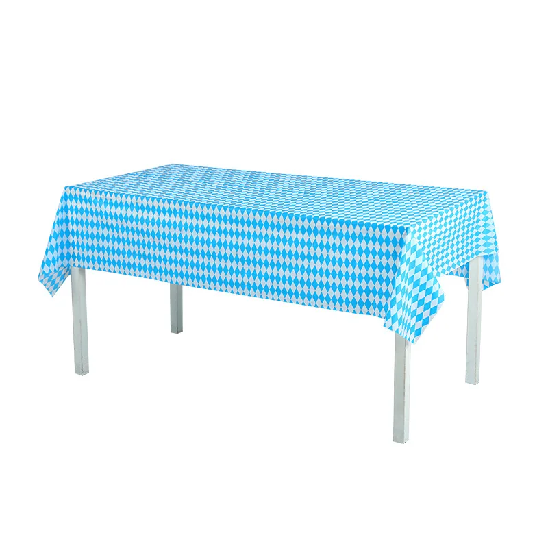 Oktoberfest Bavarian Table Cover Blue and White Tablecloth Oktoberfest Bavarian Flag Check Table Cloth