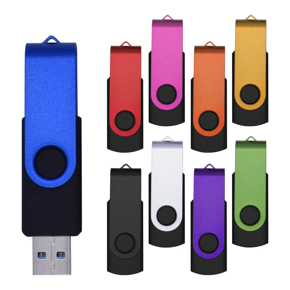 Hot Sale OEM Colorful Metal USB Flash Drive USB 2.0 Swivel USB Hard Drive 1GB to 128GB for promotional business gifts