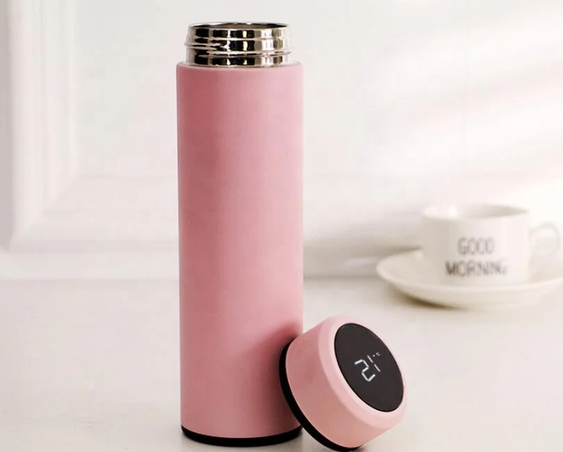 Smart Water Bottle Stainless Steel Vacuum Double Wall Flask Reminder Smart Thermos Cup With Temperature Display