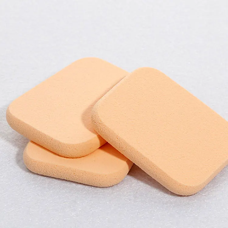 Factory Direct Latex Free Round Square Shape Nude High Quality Foundation Puff 2pcs Set Beauty Sponge Makeup Blender Packaging