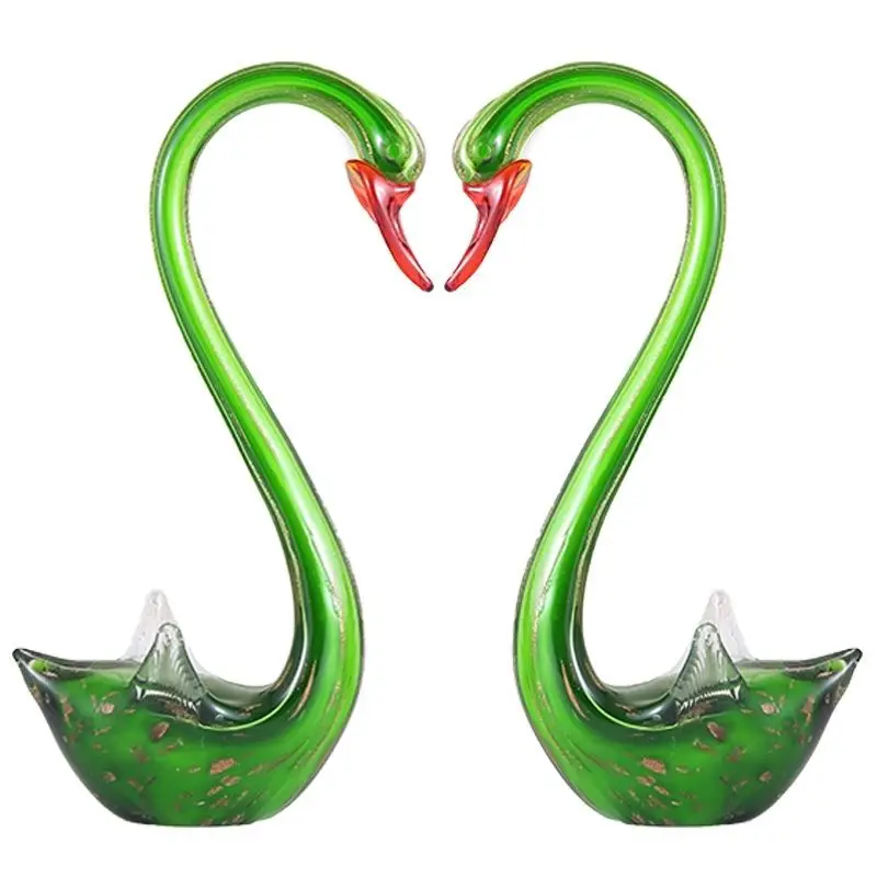 Modern Handmade Blown Art Decoration Murano Glass Swan For Home Decoration