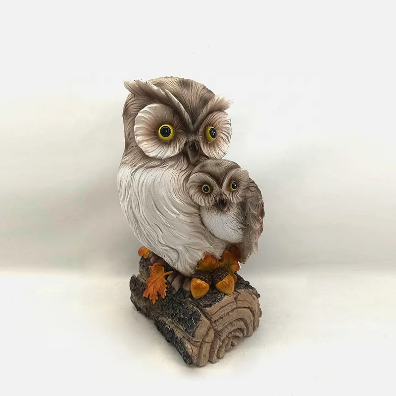 Custom Resin Lift Size Owl Statue For Garden Decoration To Scare Birds Squirrels