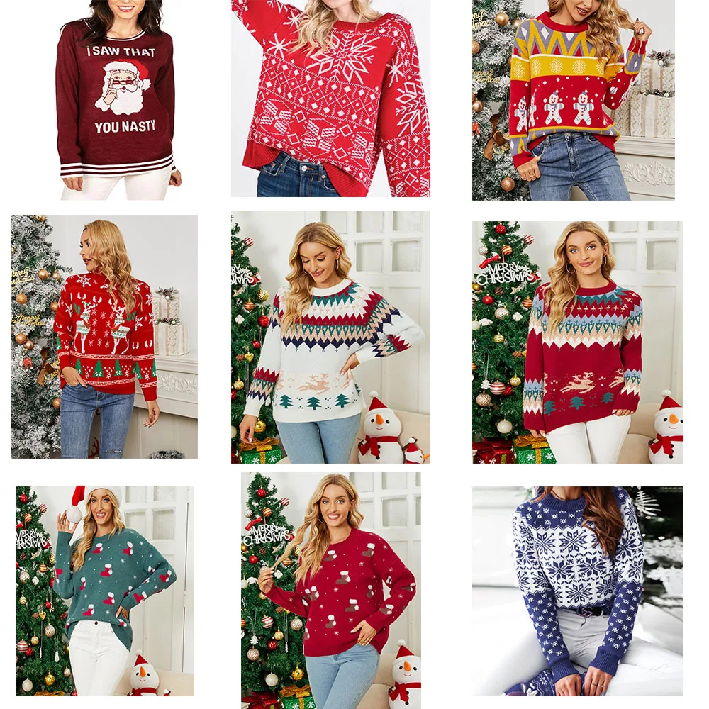 2022 christmas family ugly sweaters bad bunny christmas sweater for wholesale