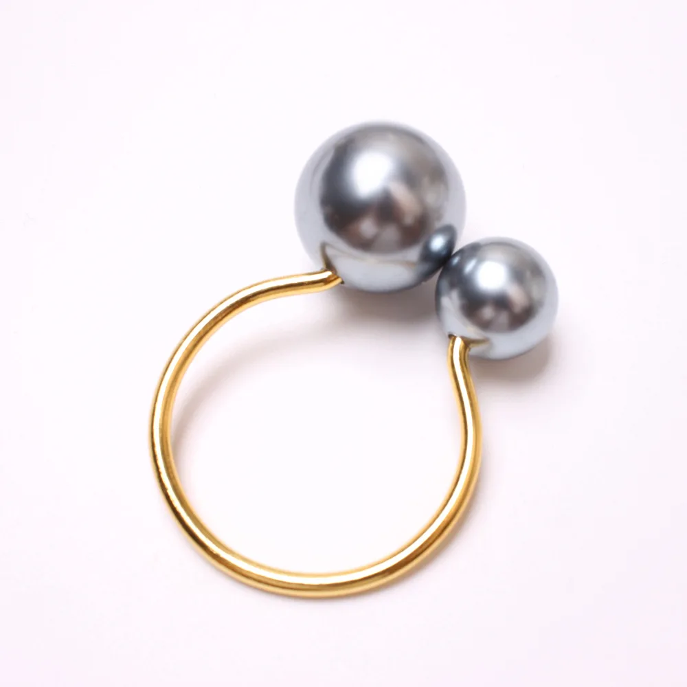 luxury nordic easter wedding thankful napkin ring holder with pearls metal table napkin rings