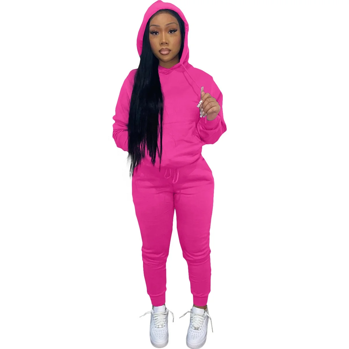 2022 Fall Women Clothes Thick 2 Piece Set Tracksuit Sweat Suits Jogger Set Two Piece Outfits Sweatpants And Hoodie Set