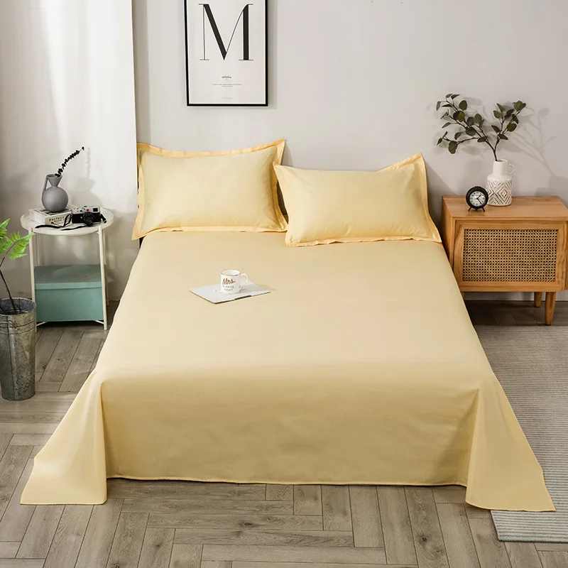 Cotton bed sheet three-piece set of solid color bed sheet hostel students unit dormitory spot wholesale