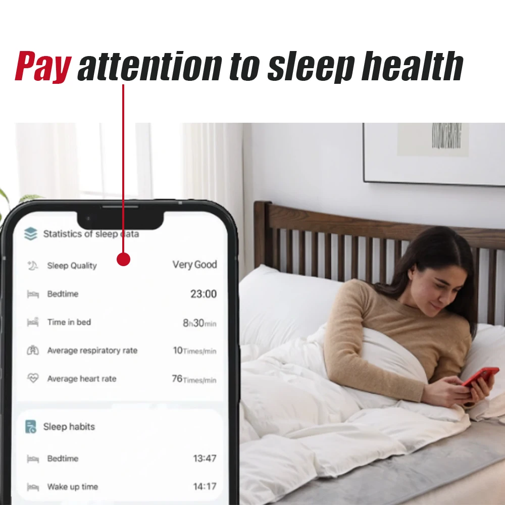 Wifi Connection Heated Mattress Pad Applied By Tuya App Mobile Control 180x80cm Fast Heating