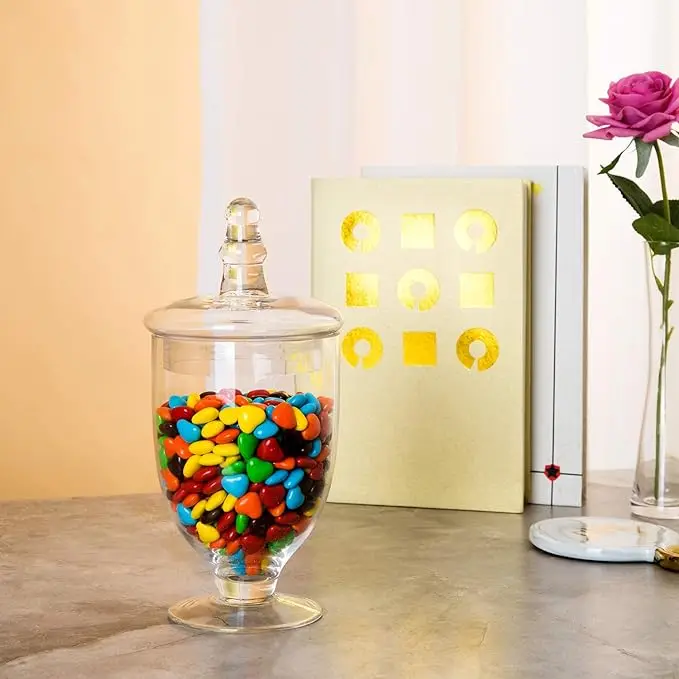 2024 Best Selling Home Decor Clear Elegant Candy Glass Apothecary Storage Buffet Jars Wedding Decorative