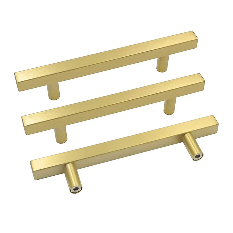 Aluminium profile Solid Metal Hardware Furniture Kitchen door pull handle matt black gold knob 1meter T bar Cabinet handles