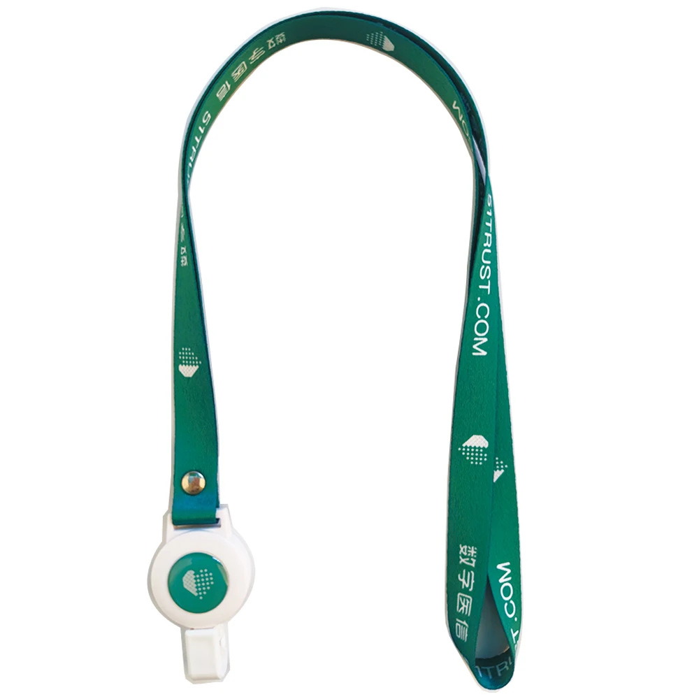 Dye Sublimation Logo Stretchable Plastic Ski Pass Holder Retractable ID Badge Lanyard with Reel