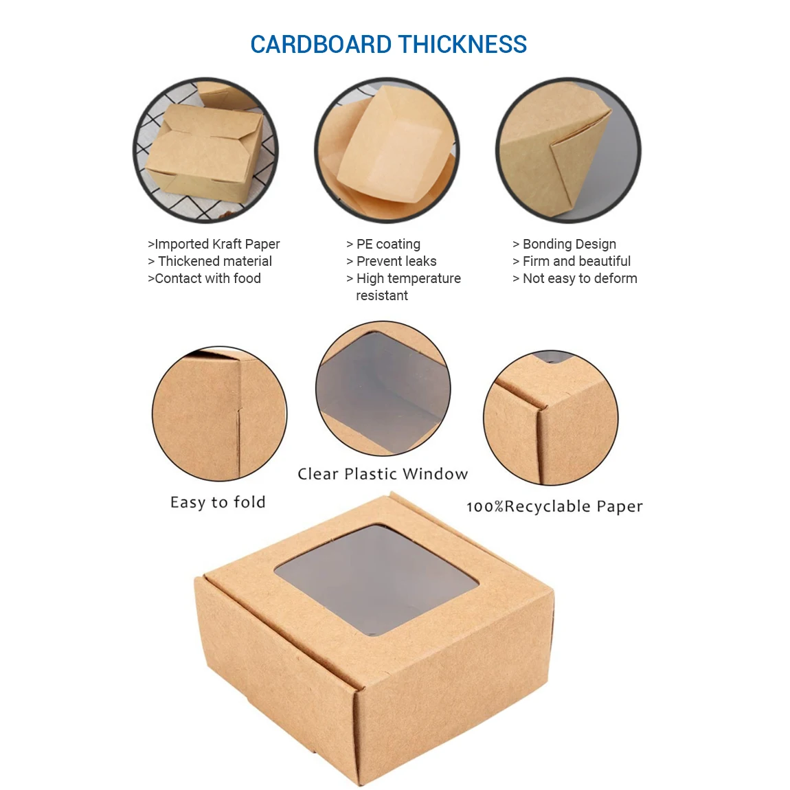 Muffin Snack Kraft Packs Plastic Window Design Sweet Dessert Packaging Pvc Food Packaging Boxes With Window
