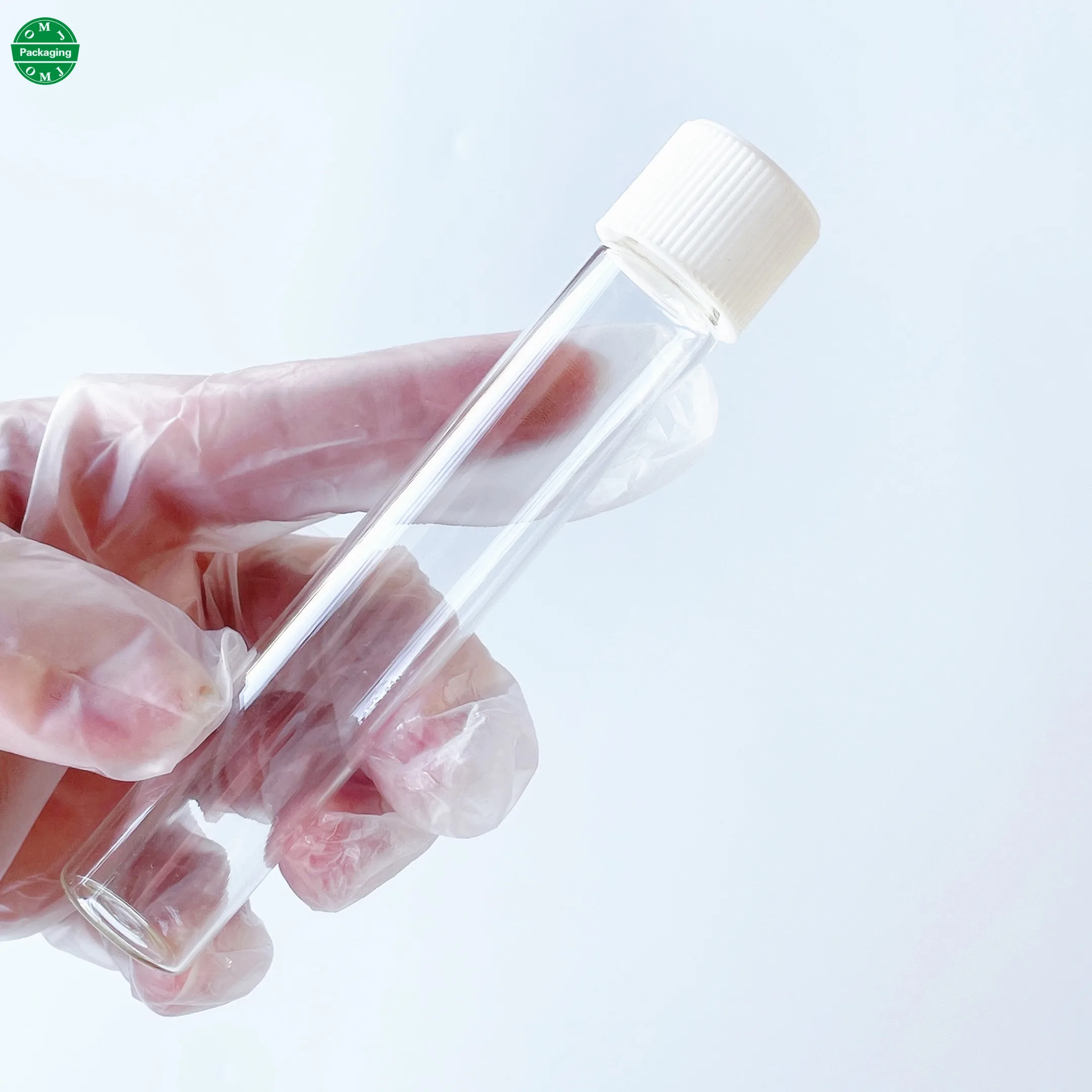 Child resistant Glass tube Custom size logo printing for plant packaging