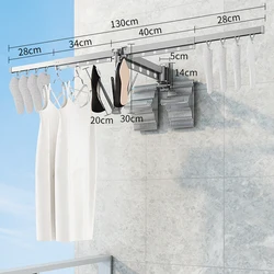 High quality wall mounted aluminum alloy folding hanging hidden clothes shoes hats socks Drying Clothes Rack