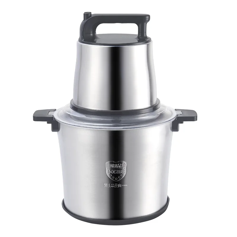 Stainless steel electric meat grinder food processor double gear electric food processor household kitchen mixer Blender