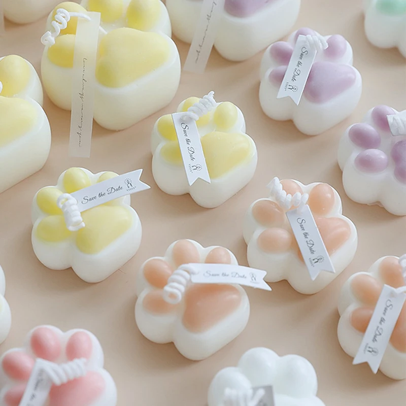 Holiday Gift Multi Aromatherapy Candela Cat Paw Aroma Candle Paraffin Wax Wedding Decoration Diy Set