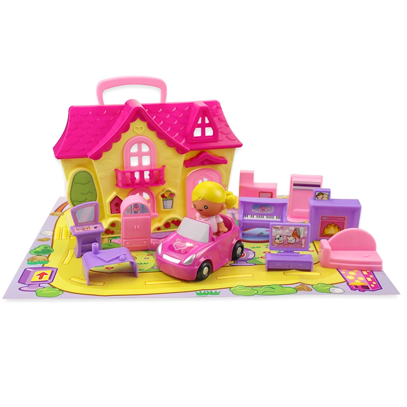 Toys  Kids Mini Doll House Cute Girl Car Furniture Pretend Role Play Children Toys Birthday Gift