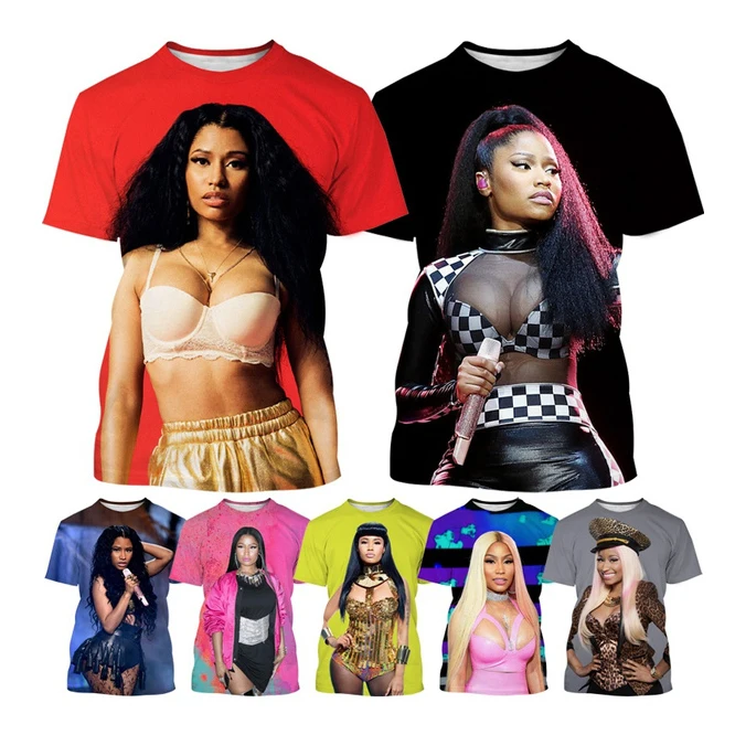 New Sexy Summer Singer Nicki Minaj Printed For Fashion Casual 3D Printing Shirt From Men Women Crew Neck Tops T-Shirts