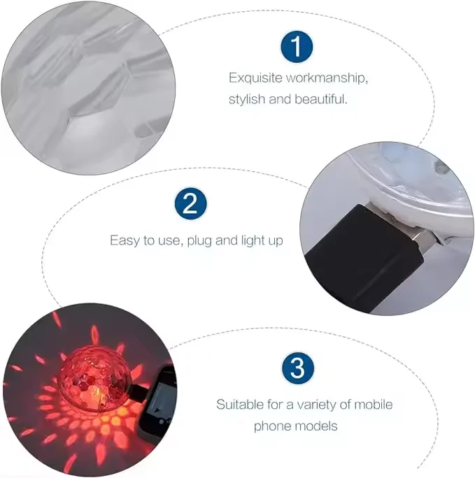 Portable Family Party Strobe Karaoke Birthday Wedding Show Bar USB Mini Party Light Stage Ball Light