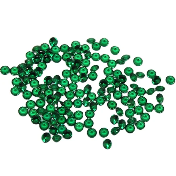 Synthetic Green Color Gemstone Round Brilliant Cut Nano Green