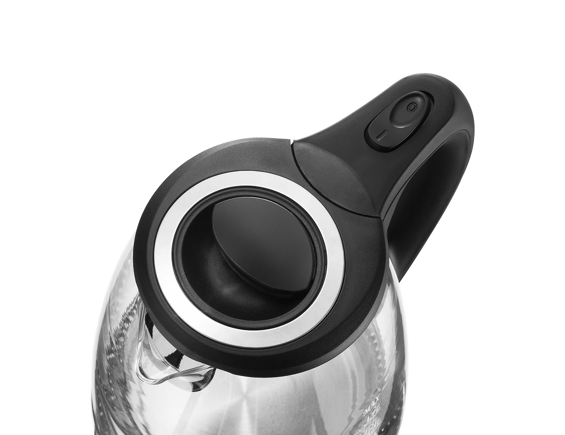 1.7L Auto-Shut off Electric Glass Tea Kettle Mechanical Control Water Boiler Heater with Blue Light for Home or Hotel Use