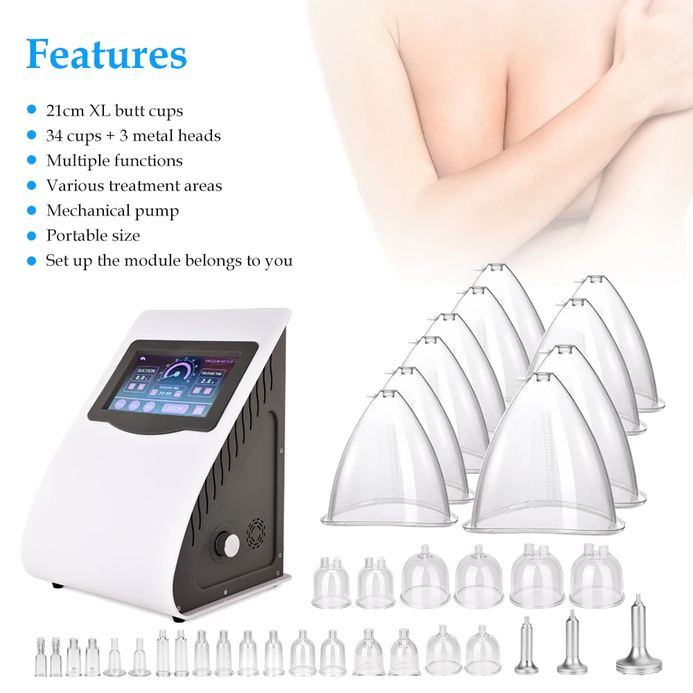 180ml XL big cups enhancement mechanical pump buttock lifting cupping breast enlargement butt lift vacuum machine