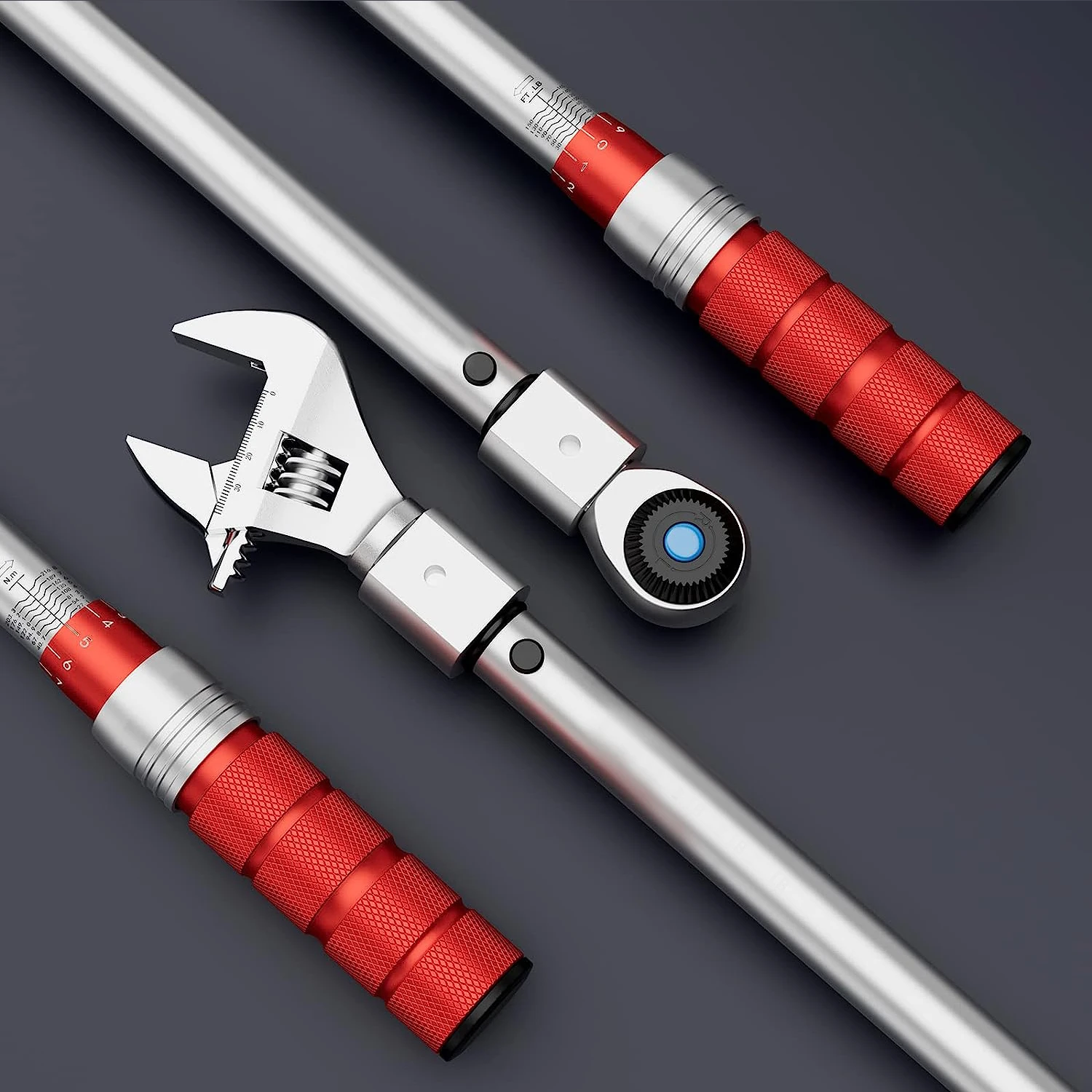 Manual Wholesale Torque Bicycle Repair Tools Set Super Torque Mini Set Wrench  with Interchangeable Jaw & Ratchet Head