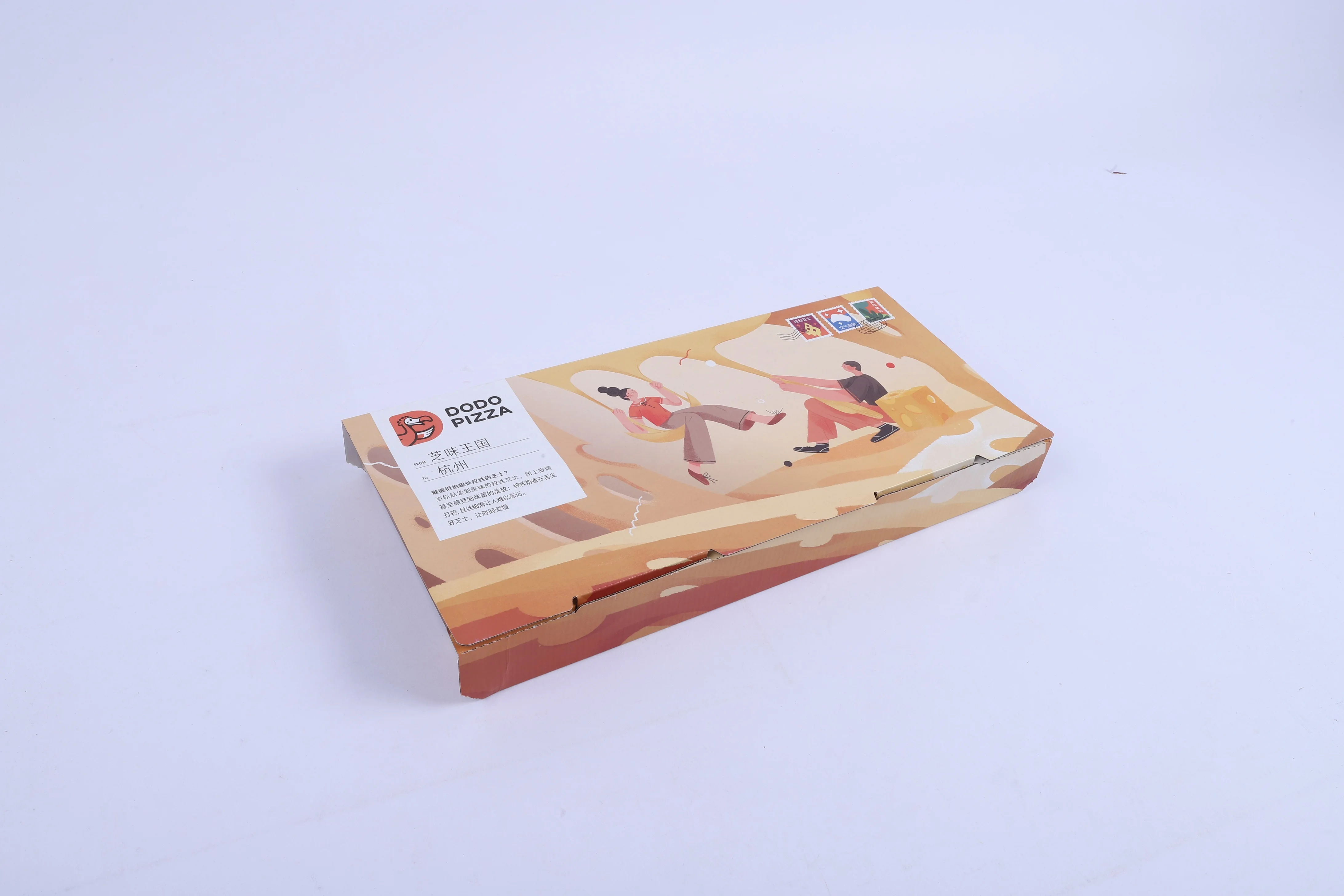 hexagon kraft pizza box with fashion design