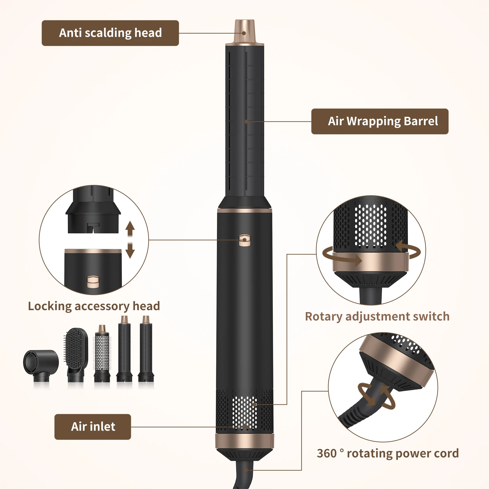 5 In 1 Hair Styler Tools Electric Hair Dryer Brush 5 In 1 Hair Dryer Brush Set