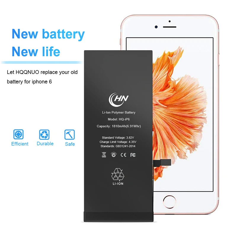  Hqqnuo 2020 оптовая торговля оригинальный телефон батарея для iPhone 5 5s 6 6s 7 8 X