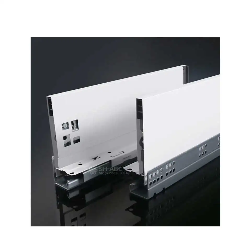 SH ABC full extension soft close Double wall drawer slide metal box slim tandem kitchen box without frame kitchen hardware