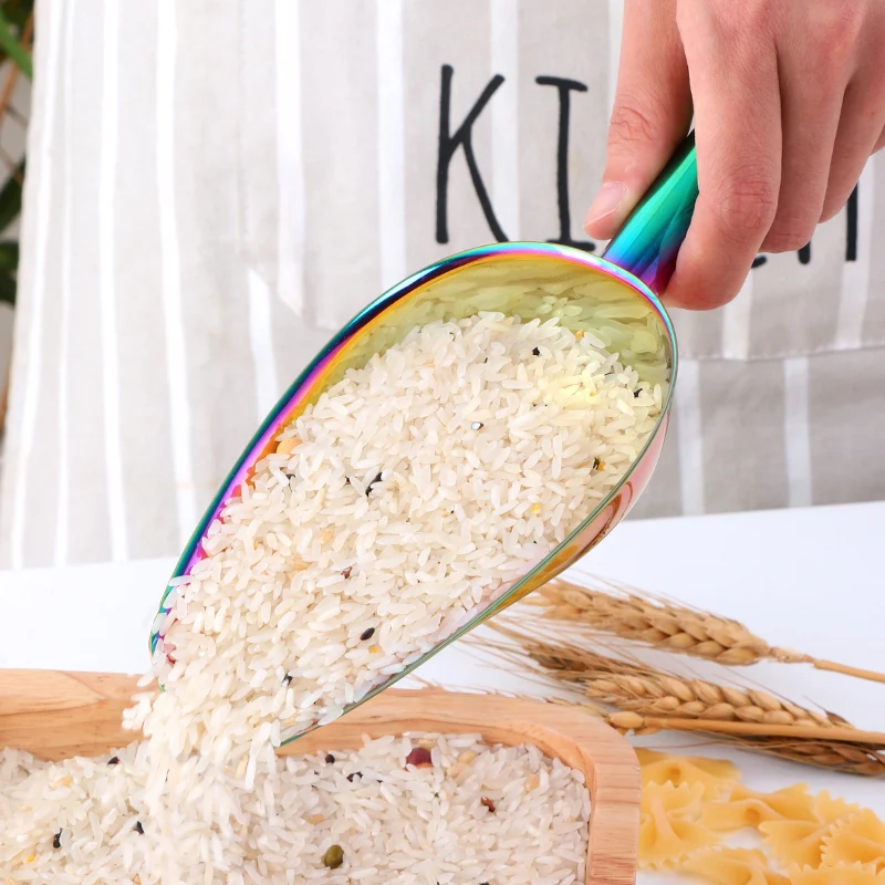 Кухня Бар партия из нержавеющей стали контейнер для пищевых продуктов муки кофе в зернах Совок бар сухого