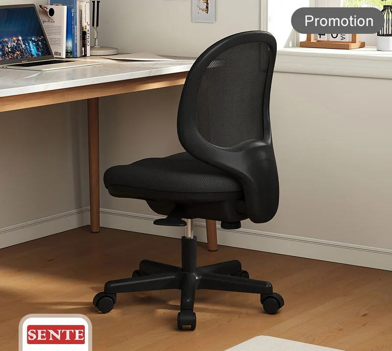 Ergonomic Small Desk Chair Adjustable Computer Task Chair No Armrest Children Chair