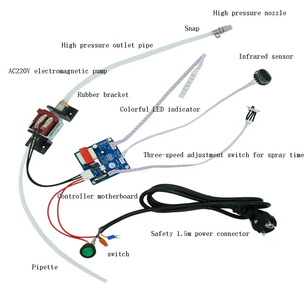 
DIY stainless steel infrared sensor high pressure spray hand disinfection system 20 electronic product solution research provide 