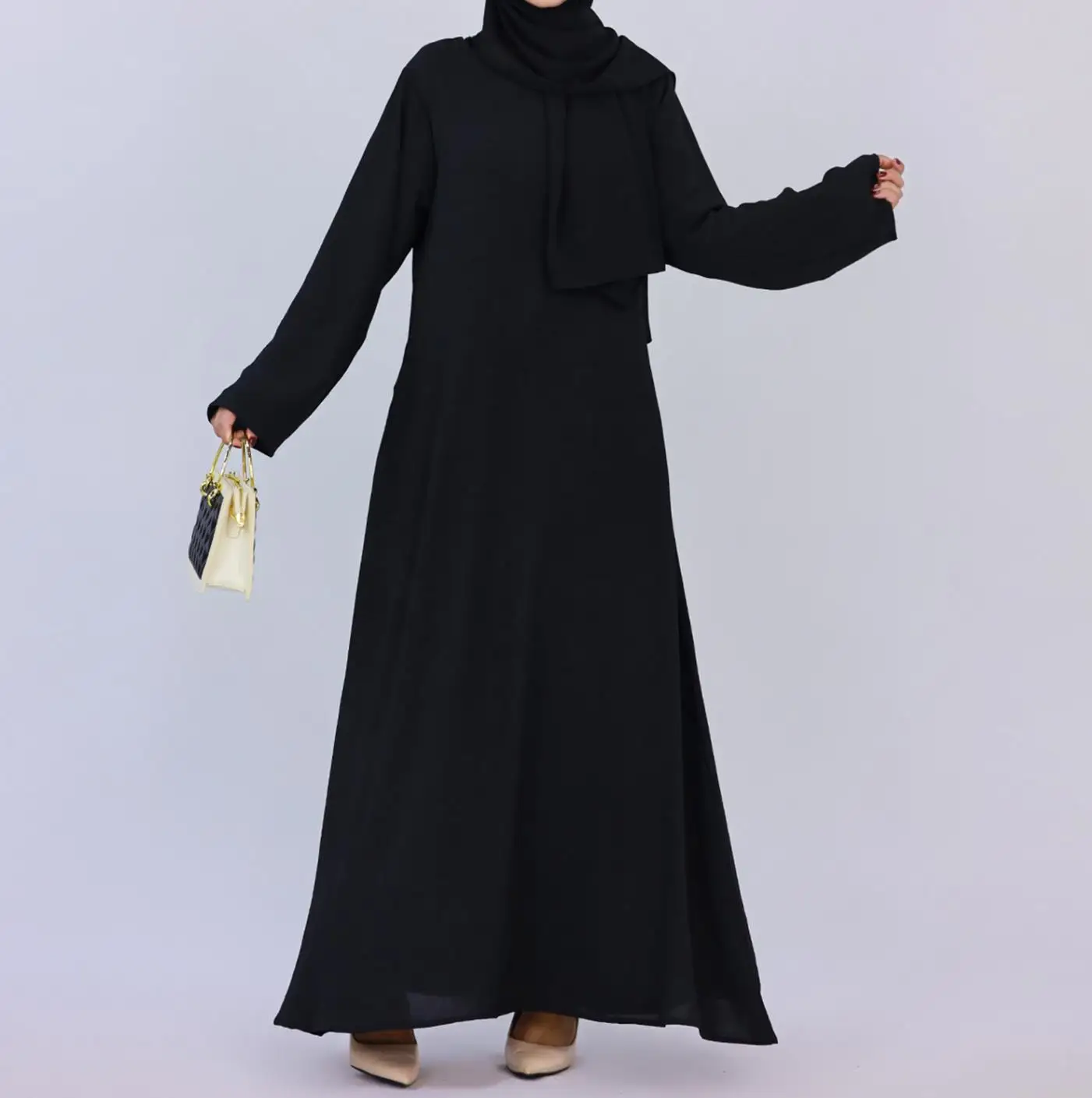 16 видов цветов S-2XL Дубай однотонная одежда с карманами, простая скромная Исламская одежда, мусульманские платья для женщин