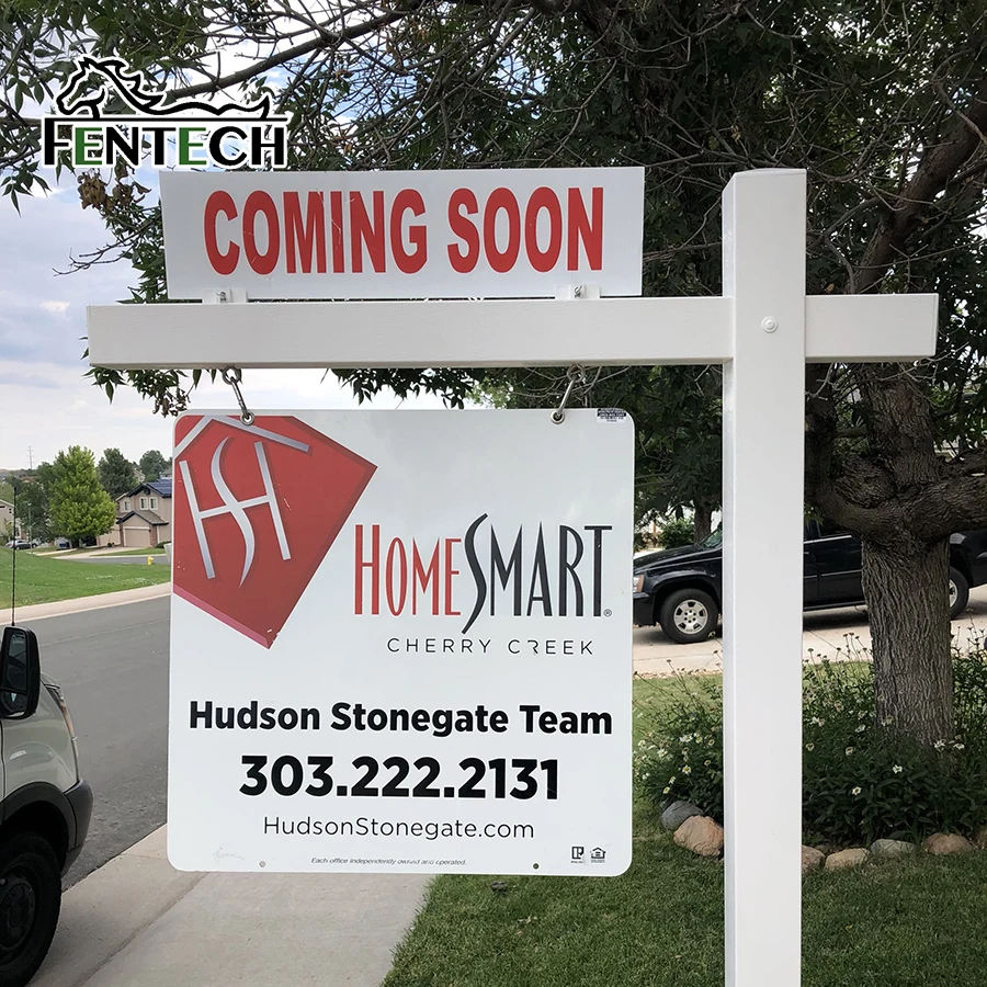 customized high quality cheap pvc sign post with mail fence,real estate agent