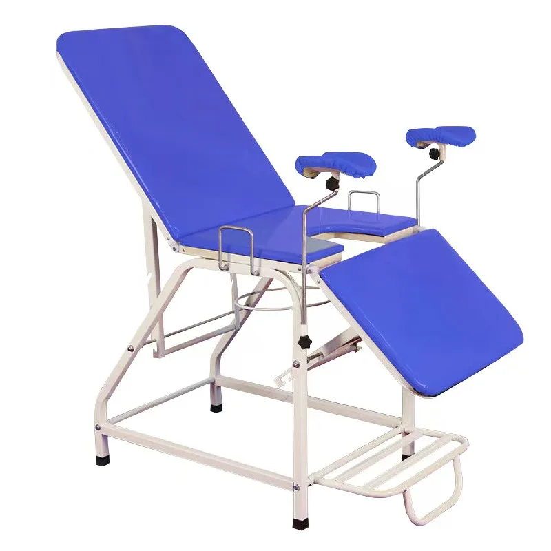 Hospital clinic medical carbon steel adjustable 4 legs obstetric table gynecological examination table bed delivery table