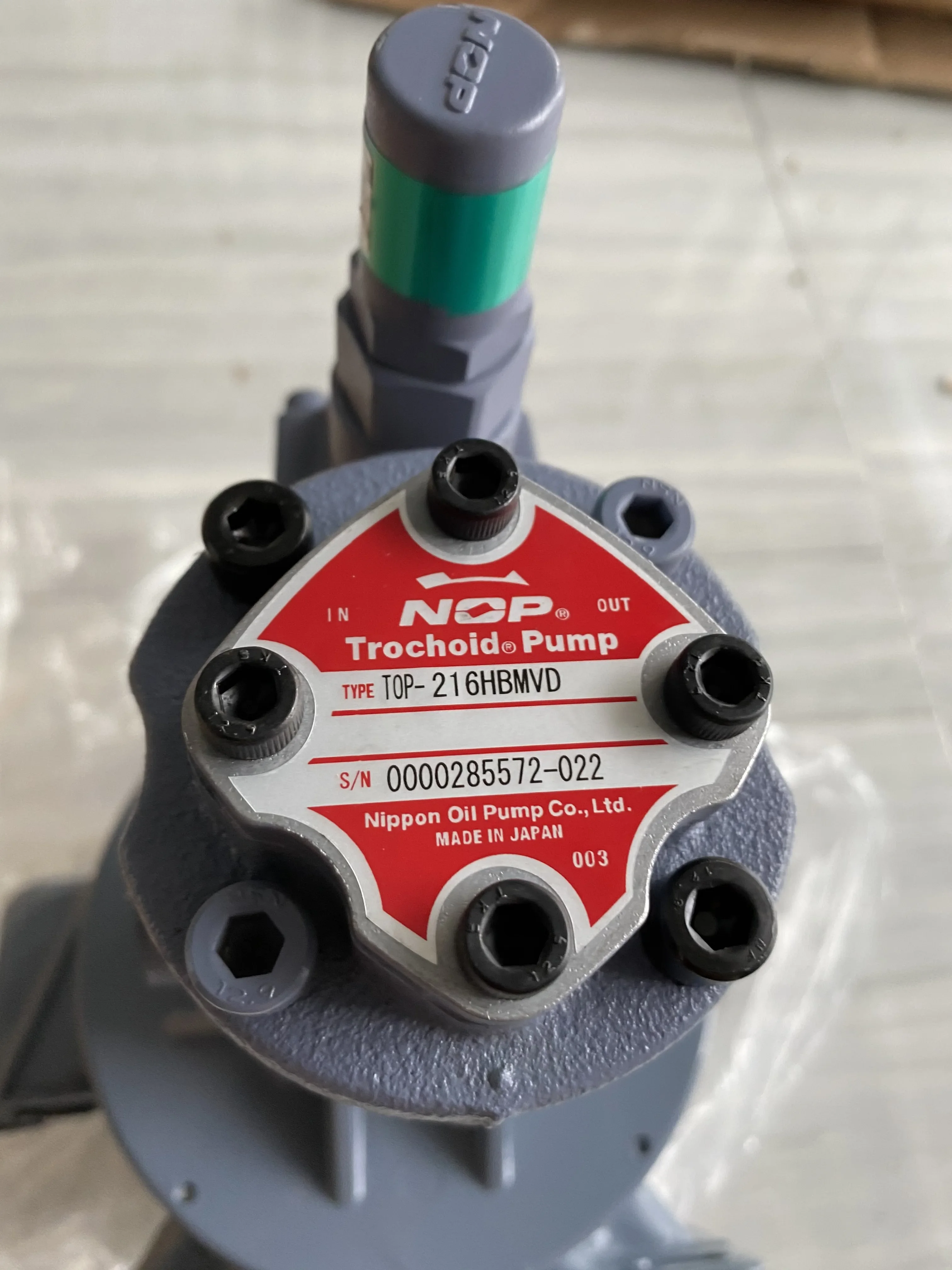 NOP  Hydraulic pump  Trochoid Pump  TYPE TOP-216HBMVD TOP-204HBMVB Nippon OiI Pump Co.,Ltd.MADE IN  JAPAN