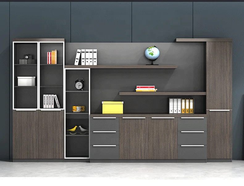 New Design High Capacity Modular Filling Cabinet Elegant With Swing Doors Multi-Functional Home Office Black File Cabinet