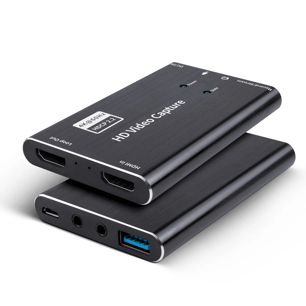 Устройство видеозахвата Doojiey 4k 60fps usb-hdmi бесплатный микрофон для записи игр живых трансляций карта