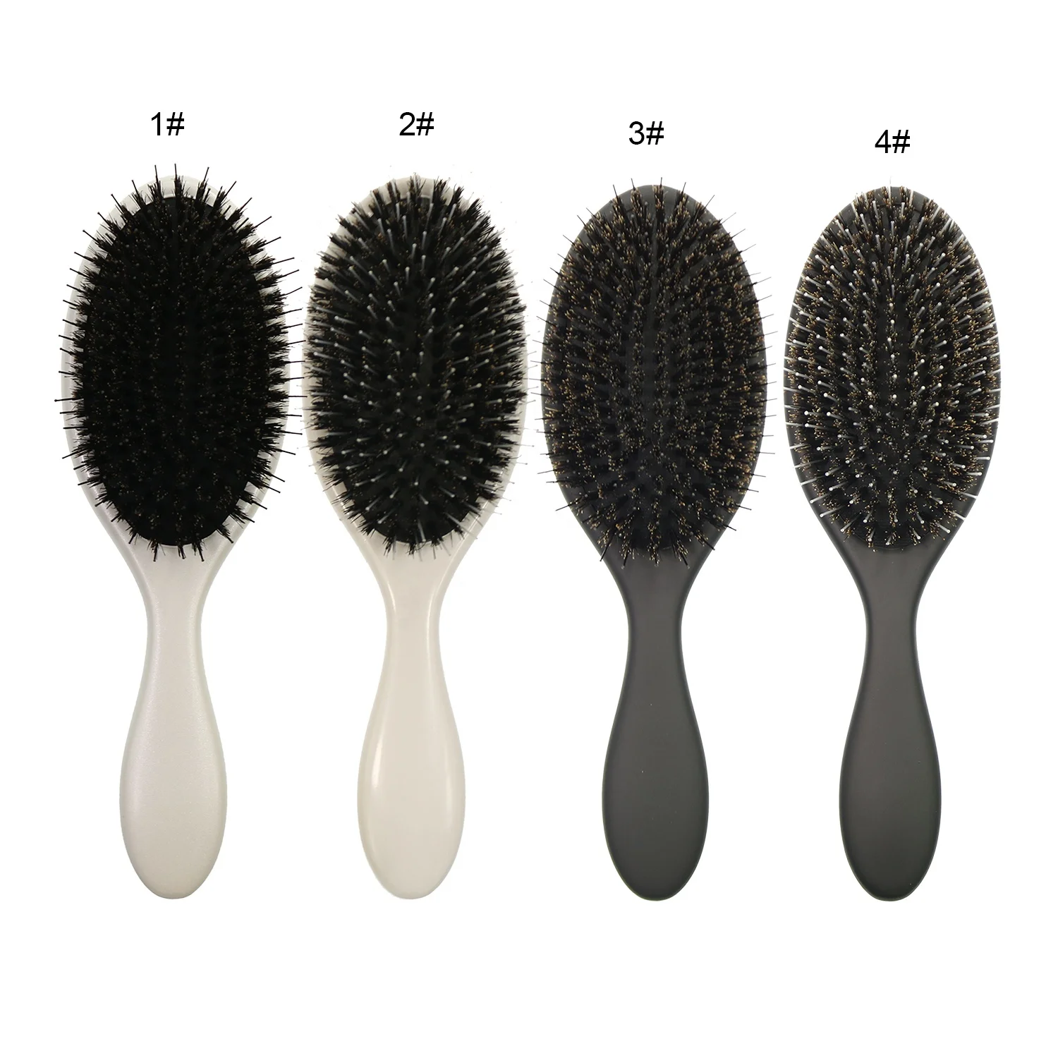 Private Logo Oval Design Boar Bristle Paddle and Air Cushion Detangling Extension Hair Brush