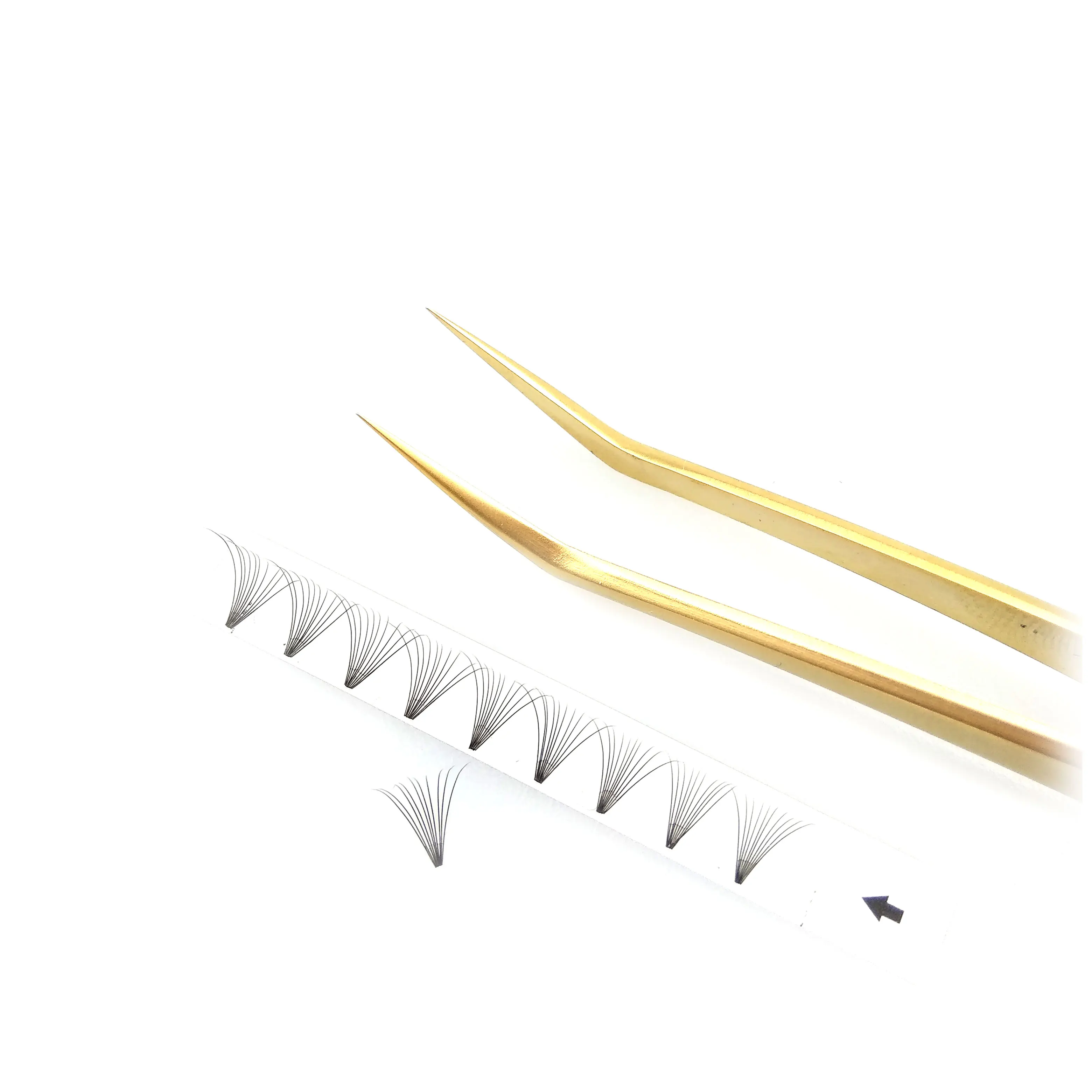 Russian Lash Mink Custom Packaging Fanned Extension Pre-Made Volume Tray Split Eyelash