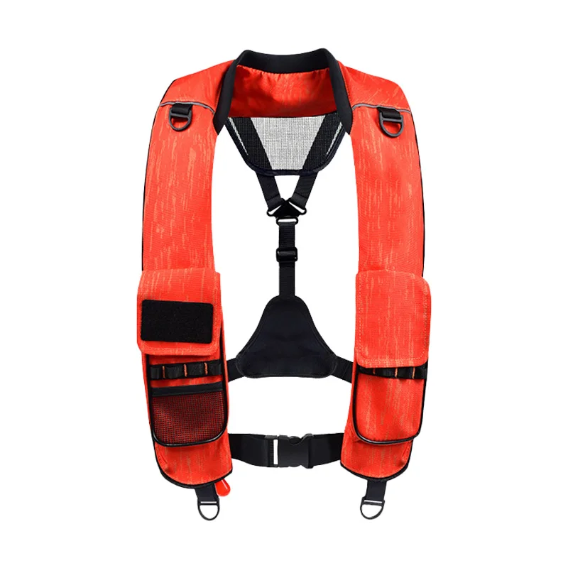 150N Customized Logo Highlight Reflection Waterproof Oxford Comfortable inflatable Life Jacket Vest