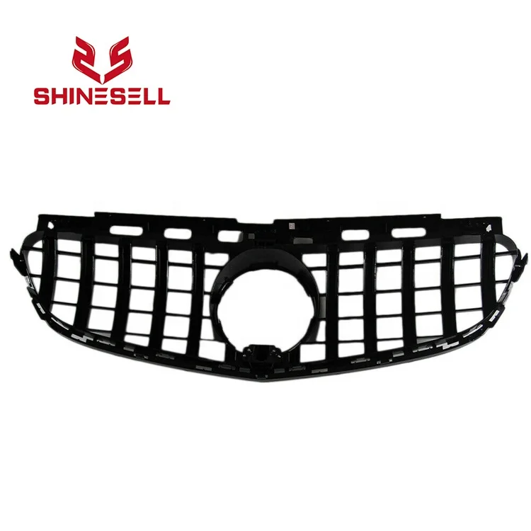 Black front grille with camera hole GT GTR grill  for Mercedes Benz W212 E CLASS E260 E300 E350 E400 2013 2014 2015