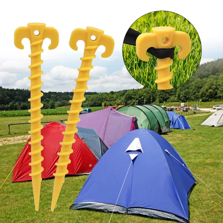 Outdoor plastic camping ground sand tent pegs screw