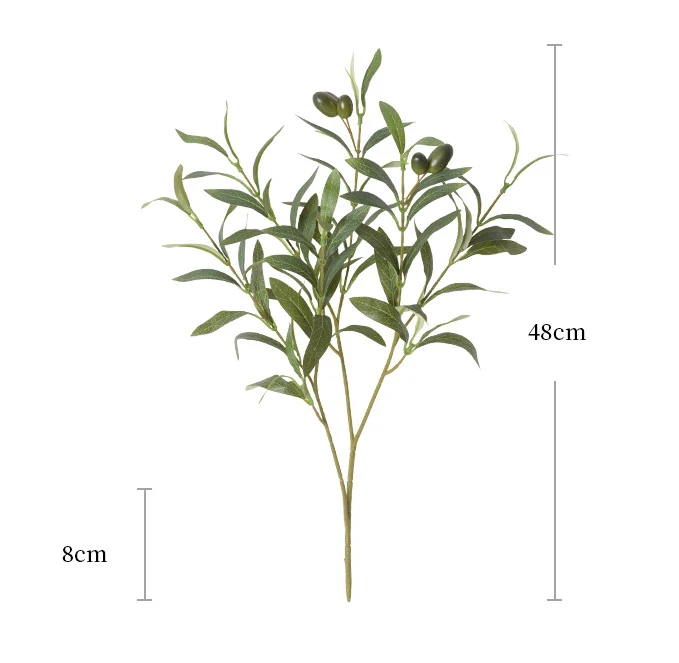 LN Olive Branch 6 Fork With Fruit Olive Branch False Branch Wedding Home Photography Props Flower Arrangement Wood Decoration