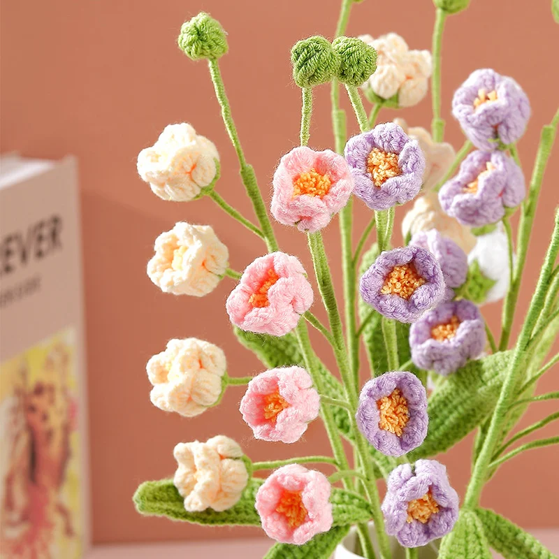 New Creative Gifts Product 100 Handmade Wool Crochet Bouquet Knitted Flowers Valentine S Day Gift